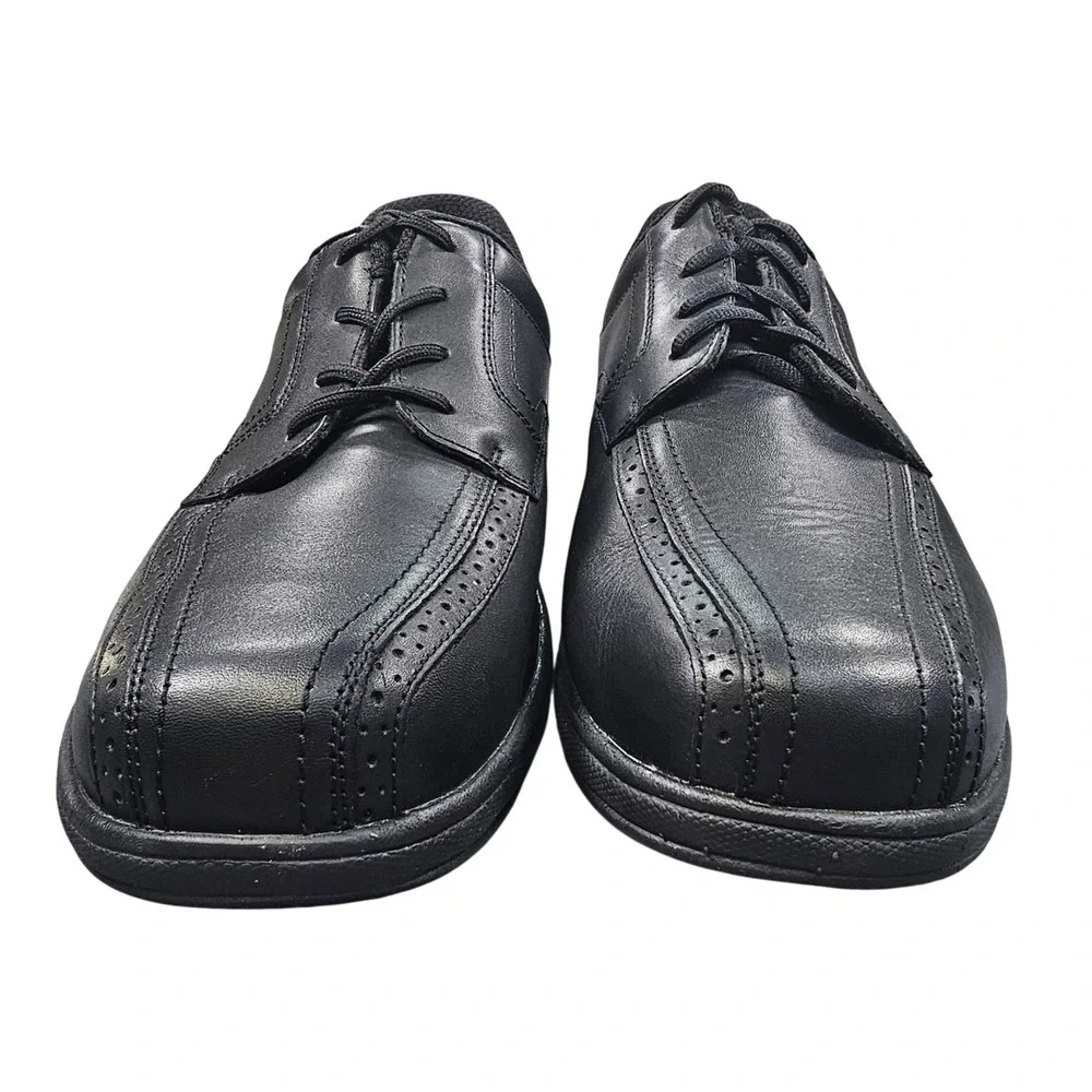 Orthofeet Broadway 465 Men 13 2E X-Wide Black Leather Orthopedic Oxford Shoes